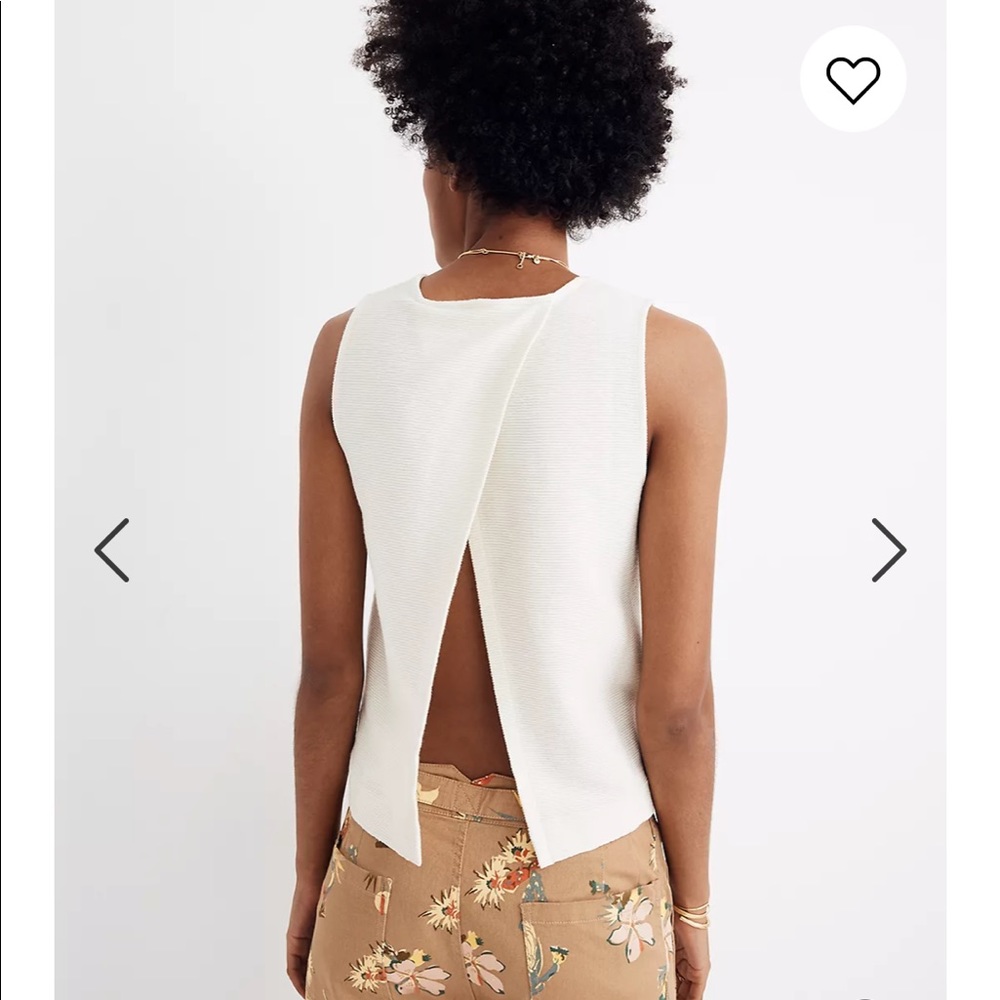 NWOT Madewell Texture & Thread Split Back Tank XS
